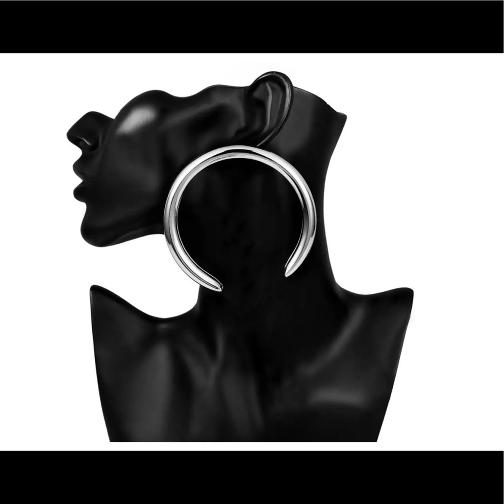 Big silver earrings